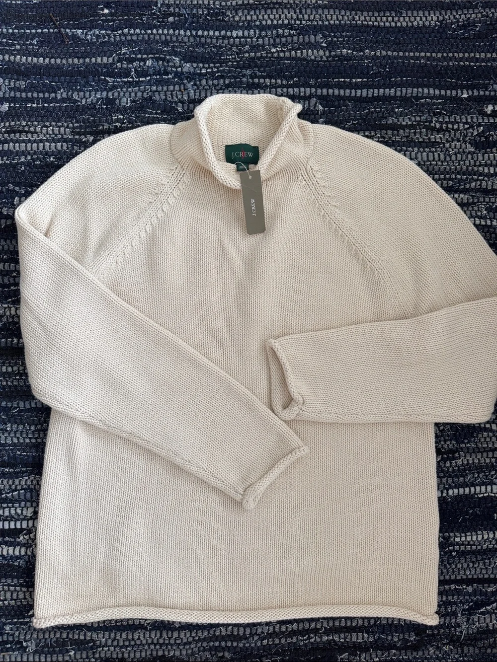 J.Crew 1988 Rollneck™ sweater in cotton Mountain White BW186